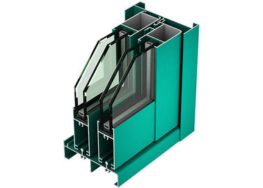 Green Color Alloy 6063 Aluminium Window Profiles , Aluminum Extrusions For Glass